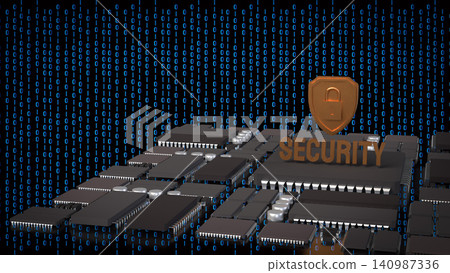 Cyber Security Shield Over Digital Circuit Network 3d render. Cyber Security Shield Over Digital Circuit Network 3d render. 140987336