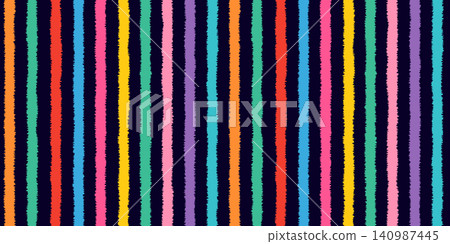Colorful fuzzy vertical stripes vector seamless pattern, Vibrant rough organic textured stripe repeat, Groovy irregular vertical lines background Colorful fuzzy vertical stripes vector seamless pattern, Vibrant rough organic textured stripe repeat, Groovy irregular vertical lines background 140987445