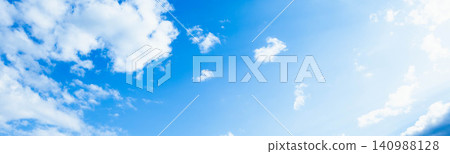 A simple landscape of blue sky and white clouds A simple landscape of blue sky and white clouds 140988128