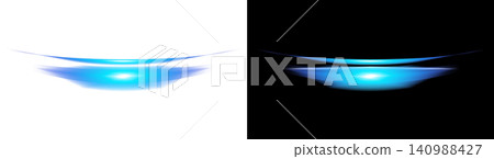 Blue glowing horizontal flare light effect material for transparent background Blue glowing horizontal flare light effect material for transparent background 140988427