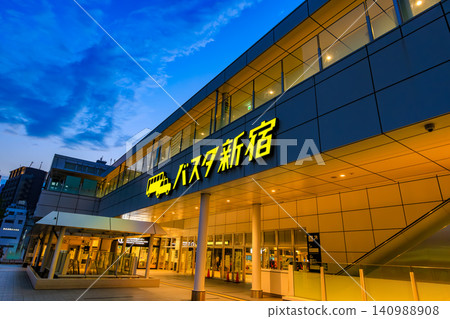 Tokyo, Shinjuku cityscape, night view of Shinjuku Station South Exit, Busta Shinjuku Tokyo, Shinjuku cityscape, night view of Shinjuku Station South Exit, Busta Shinjuku 140988908