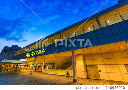 Tokyo, Shinjuku cityscape, night view of Shinjuku Station South Exit, Busta Shinjuku Tokyo, Shinjuku cityscape, night view of Shinjuku Station South Exit, Busta Shinjuku 140988910