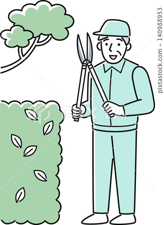 Senior man pruning trees Senior man pruning trees 140988953