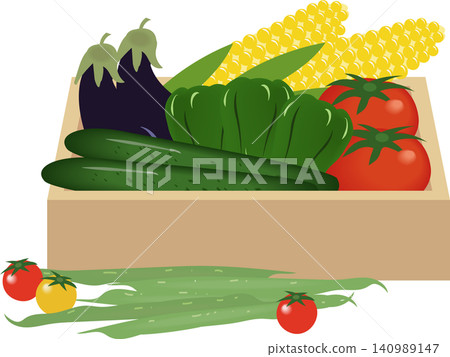 Summer vegetables in a crate Summer vegetables in a crate 140989147