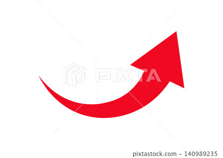 A bold red curved arrow pointing upward suggesting growth, progress, upward trend, success, increase and dynamic movement for business, finance and marketing visuals A bold red curved arrow pointing upward suggesting growth, progress, upward trend, success, increase and dynamic movement for business, finance and marketing visuals 140989235