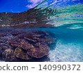 Beautiful coral reefs and the surface of the water 140990372