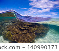 Beautiful coral reefs, waves, and sky 140990373