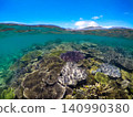 Bright and beautiful coral reefs and sky 140990380