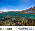 Beautiful coral reef right next to the road 140990381
