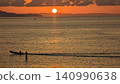 Sunset and fishing boats on the Shonan coast 140990638