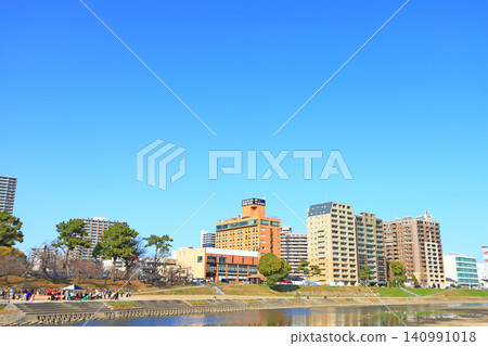 Scenery around Otogawa River, Okazaki City, Aichi Prefecture Scenery around Otogawa River, Okazaki City, Aichi Prefecture 140991018