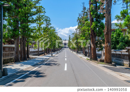 [弘前市禪林街] 禪林街是一個寺廟區，筆直的道路兩旁整齊地排列著杉樹和曹洞宗寺廟。 140991058