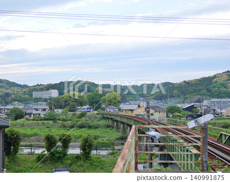 Tenryu Hamanako Railway, Tenhama Line, Towata Station, Railway bridge over the Ota River, April 140991875