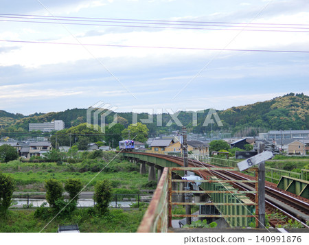 Tenryu Hamanako Railway, Tenhama Line, Towata Station, Railway bridge over the Ota River, April 140991876