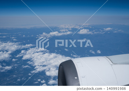 View from airplane window View from airplane window 140991986