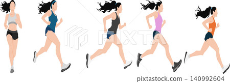 Illustration of a woman who runs Illustration of a woman who runs 140992604