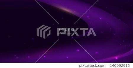 Luxury purple curve ray on dark background with sparkle effect. Luxury purple curve ray on dark background with sparkle effect. 140992915