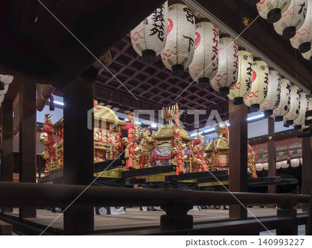 Gion Festival: Three large portable shrines (Yasaka Shrine Dance Hall) Gion Festival: Three large portable shrines (Yasaka Shrine Dance Hall) 140993227