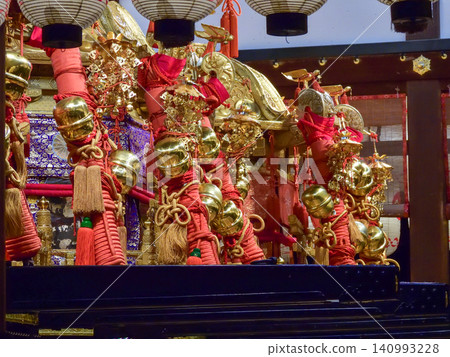 Gion Festival: Three large portable shrines (Yasaka Shrine Dance Hall) Gion Festival: Three large portable shrines (Yasaka Shrine Dance Hall) 140993228