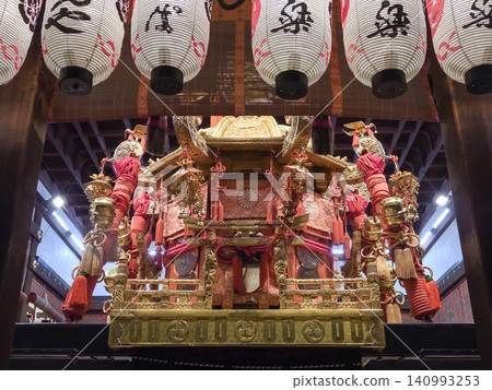 Gion Festival: Three large portable shrines (Yasaka Shrine Dance Hall) 140993253