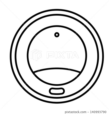 Top View of Takeaway Coffee Cup Lid Line Art Vector Icon Top View of Takeaway Coffee Cup Lid Line Art Vector Icon 140993790