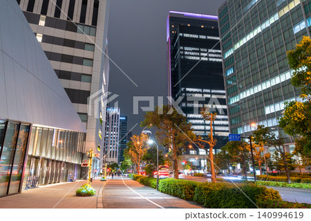 Night view of the office district in Yokohama Minato Mirai Night view of the office district in Yokohama Minato Mirai 140994619