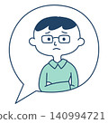 對話框內畫著一個雙臂交叉、一臉不悅的男人。 對話框內畫著一個雙臂交叉、一臉不悅的男人。 140994721