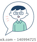 插圖描繪了一個面帶微笑、在對話框裡回答問題的男人。 插圖描繪了一個面帶微笑、在對話框裡回答問題的男人。 140994725