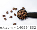 arabica coffee beans roasted medium caffeine drinks on spoon 140994832