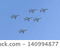 在百里空軍基地航展上進行的「藍色衝擊波」飛行表演 140994877