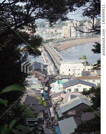 Enoshima Bridge seen from Enoshima Enoshima Bridge seen from Enoshima 140994911