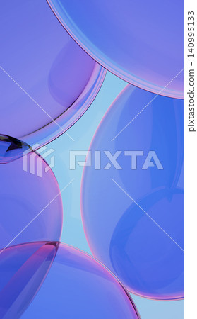 Abstract transparent 3D glass spheres. Blue and pink glossy reflection background. Modern clean UI aesthetic render. Abstract transparent 3D glass spheres. Blue and pink glossy reflection background. Modern clean UI aesthetic render. 140995133
