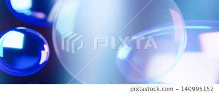 Abstract 3D glass spheres background. Blue and purple glossy bubbles with soft depth of field. Abstract 3D glass spheres background. Blue and purple glossy bubbles with soft depth of field. 140995152