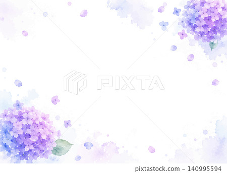 水彩風格的背景圖片,繡球花瓣隨風飄舞。 水彩風格的背景圖片,繡球花瓣隨風飄舞。 140995594