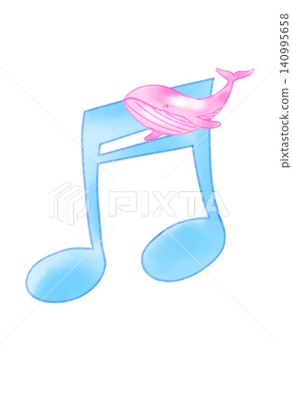 Musical note with a whale Musical note with a whale 140995658