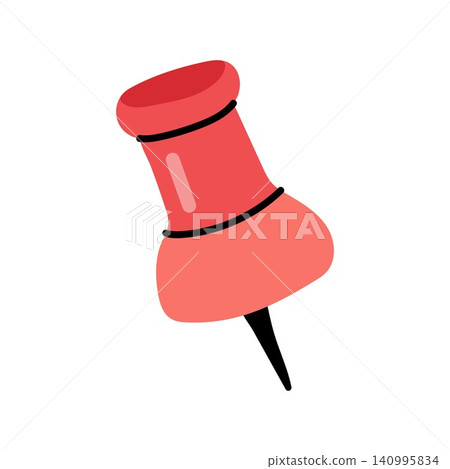 Red push pin thumbtack for notice board isolated on white background Red push pin thumbtack for notice board isolated on white background 140995834
