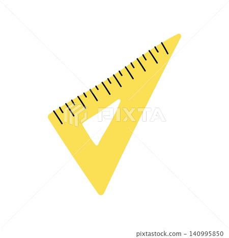Yellow triangle ruler protractor for geometry isolated on white background Yellow triangle ruler protractor for geometry isolated on white background 140995850