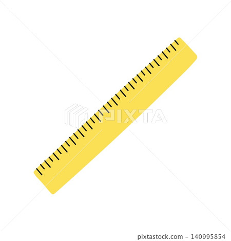 Wooden straight measurement ruler isolated on white background 140995854