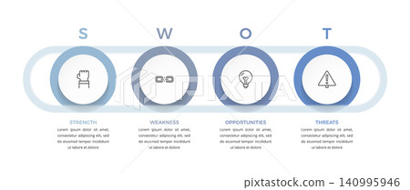 Horizontal SWOT Analysis Infographic Template 140995946