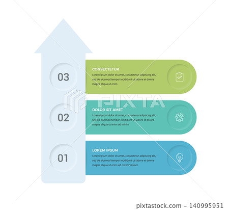 Arrow Process Infographic with Three Steps Arrow Process Infographic with Three Steps 140995951