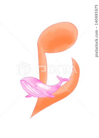 Musical note with a whale Musical note with a whale 140995975