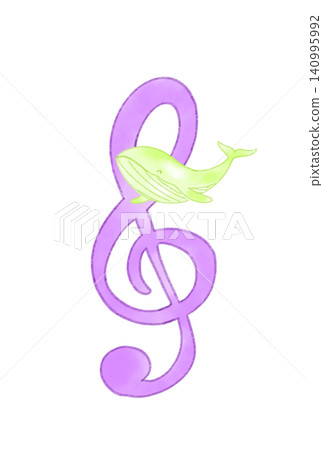Musical note with a whale Musical note with a whale 140995992