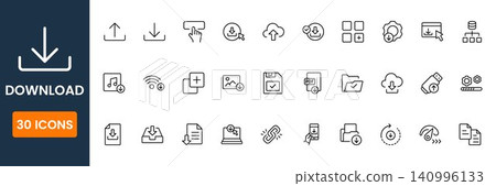download icon set, file transfer and data saving symbols, arrow down cloud download vector icons, modern UI download icons download icon set, file transfer and data saving symbols, arrow down cloud download vector icons, modern UI download icons 140996133