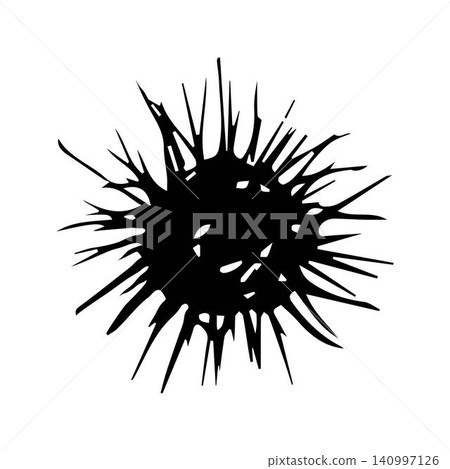Hand-drawn vector black and white sketch. Silhouette sea urchin, star, underwater world, delicacy. Hand-drawn vector black and white sketch. Silhouette sea urchin, star, underwater world, delicacy. 140997126