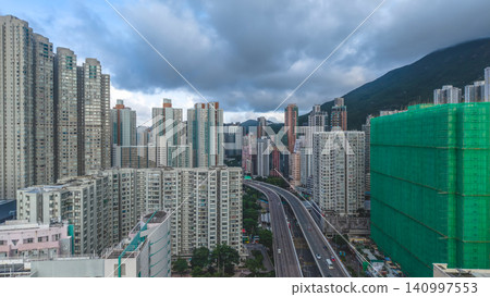 July 1 2026. Hong Kong Island Eastern Corridor Flyover Through Residential District July 1 2026. Hong Kong Island Eastern Corridor Flyover Through Residential District 140997553