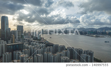 July 1 2026. Hong Kong Victoria Harbour Skyline Beneath July 1 2026. Hong Kong Victoria Harbour Skyline Beneath 140997555