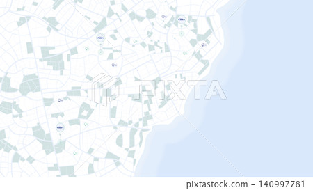 City Parking Locator Map Showing Available Spots Marked with Icons Near Coastal Zone City Parking Locator Map Showing Available Spots Marked with Icons Near Coastal Zone 140997781