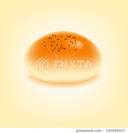 Vector bread bun single bakery product food icon illustration 140998407