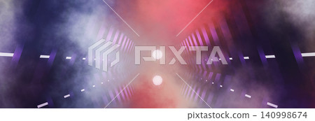 Abstract Futuristic Sci-Fi Corridor with Heavy Smoke, Neon Lights, and Glowing Geometric Sphere Abstract Futuristic Sci-Fi Corridor with Heavy Smoke, Neon Lights, and Glowing Geometric Sphere 140998674