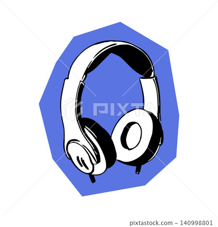 Headphones vector illustration in modern flat style for audio equipment and music accessories Headphones vector illustration in modern flat style for audio equipment and music accessories 140998801